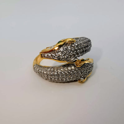 Serpent Stone Ring Free Size - 24K Gold Plate - Offer Hunts