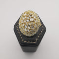 Oval Clear Crystal Ring - 24K Gold Plate - Offer Hunts