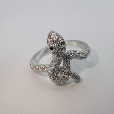 Snake Ring - 24K White Gold Plate - Offer Hunts