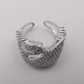 Swan Ring Adjustable Size - 24K White Gold Plate - Offer Hunts