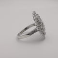 Oval Clear Crystal Ring - 24K White Gold Plate - Offer Hunts