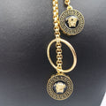 24K Gold Plated Versac.e Dual Danglers Necklace - Offer Hunts