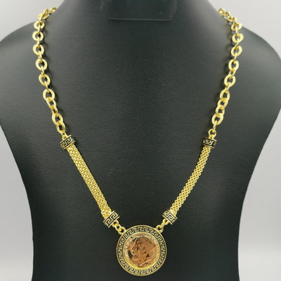 24K Gold Plated Givench.y Elegance Coin Necklace - Offer Hunts