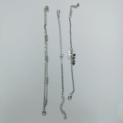 [3 Anklet Set] Star Design - Golden and Silver - Offer Hunts