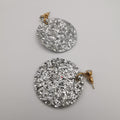 Round Glitter Earrings With Crystal - Handmade - 8 Colors - Offer Hunts