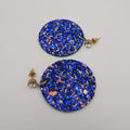 Round Glitter Earrings With Crystal - Handmade - 8 Colors - Offer Hunts