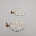 Round Glitter Earrings With Crystal - Handmade - 8 Colors - Offer Hunts