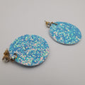 Round Glitter Earrings With Crystal - Handmade - 8 Colors - Offer Hunts