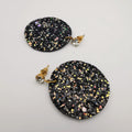Round Glitter Earrings With Crystal - Handmade - 8 Colors - Offer Hunts