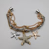 14K Gold Plated Starfish Charm Bracelet - Magnetic Clasp - Offer Hunts