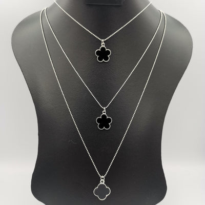 Five Petal 3 Layer Necklace - Golden, Rose Gold and Silver - Offer Hunts