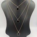 Five Petal 3 Layer Necklace - Golden, Rose Gold and Silver - Offer Hunts