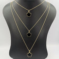 Five Petal 3 Layer Necklace - Golden, Rose Gold and Silver - Offer Hunts
