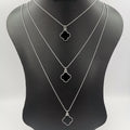 Van Cl.eef Four Petal 3 Layer Necklace - Golden, Rose Gold and Silver - Offer Hunts