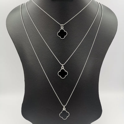Van Cl.eef Four Petal 3 Layer Necklace - Golden, Rose Gold and Silver - Offer Hunts