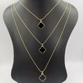 Van Cl.eef Four Petal 3 Layer Necklace - Golden, Rose Gold and Silver - Offer Hunts