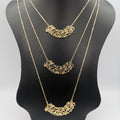 Thick Clouds 3 Layer Necklace - Golden and Silver - Offer Hunts