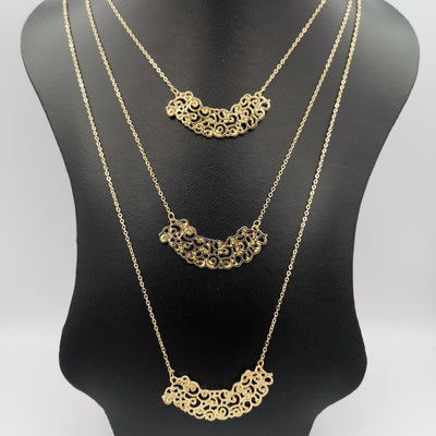 Thick Clouds 3 Layer Necklace - Golden and Silver - Offer Hunts
