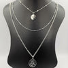 Minimalism Round Dangler 3 Layer Necklace - Golden and Silver - Offer Hunts