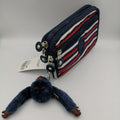 Kipling Blue Red Striped Purse - Offer Hunts