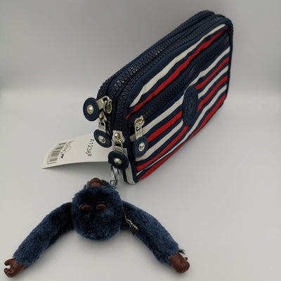 Kipling Blue Red Striped Purse - Offer Hunts