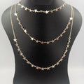 Star Small Size Danglers 3 Layer Necklace - Golden, Rose Gold and Silver - Offer Hunts