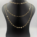 Star Small Size Danglers 3 Layer Necklace - Golden, Rose Gold and Silver - Offer Hunts