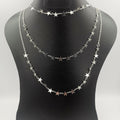 Star Small Size Danglers 3 Layer Necklace - Golden, Rose Gold and Silver - Offer Hunts
