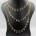 Star Interlink Danglers 3 Layer Necklace - Golden, Rose Gold and Silver - Offer Hunts