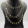 Heart Interlink Danglers 3 Layer Necklace - Golden, Rose Gold and Silver - Offer Hunts