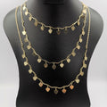 Heart Interlink Danglers 3 Layer Necklace - Golden, Rose Gold and Silver - Offer Hunts