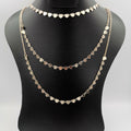 Heart Small Size Danglers 3 Layer Necklace - Golden, Rose Gold and Silver - Offer Hunts