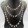 Heart Medium Size Danglers 3 Layer Necklace - Golden, Rose Gold and Silver - Offer Hunts