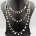 Heart Medium Size Danglers 3 Layer Necklace - Golden, Rose Gold and Silver - Offer Hunts