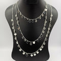 Heart Medium Size Danglers 3 Layer Necklace - Golden, Rose Gold and Silver - Offer Hunts