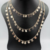 Round Medium Size Danglers 3 Layer Necklace - Golden and Silver - Offer Hunts
