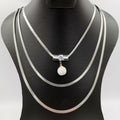 Crystal Ball 3 Layer Necklace - Golden and Silver - Offer Hunts