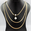 Crystal Ball 3 Layer Necklace - Golden and Silver - Offer Hunts
