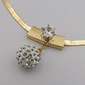 Crystal Ball 3 Layer Necklace - Golden and Silver - Offer Hunts