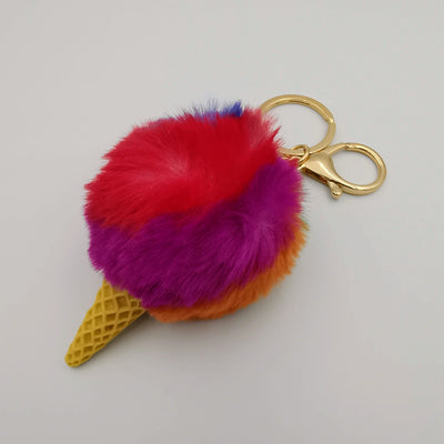 Ice Cream Fluffy Keychain - 3 Designs - Offer Hunts