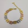 24K Gold Plated Square Chain Bracelet - Tri-Colored - Offer Hunts