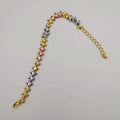 24K Gold Plated Hex Chain Bracelet - Tri-Colored - Offer Hunts