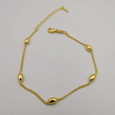 18K Gold Plated Beaded Anklet - Offer Hunts