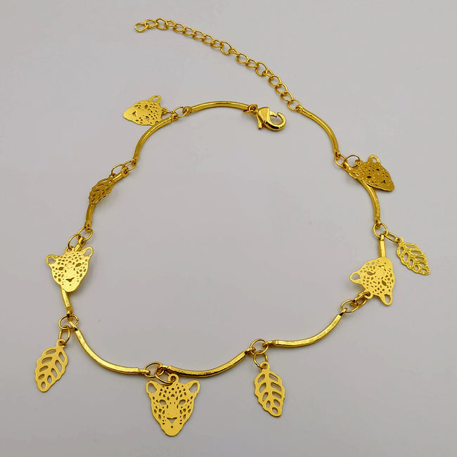18K Gold Plated Tiger Leaf Anklet - Offer Hunts