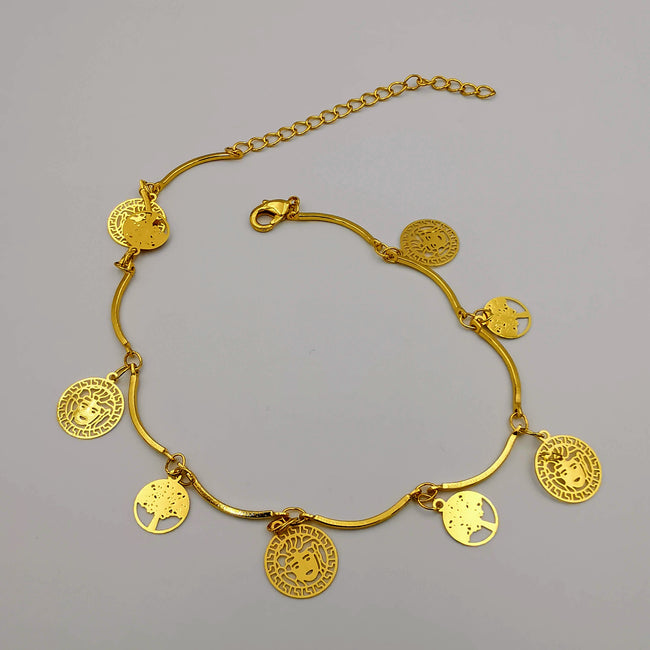18K Gold Plated Versac.e Tree of Life Anklet - Offer Hunts