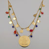 24K Gold Plated Colorful Coin Necklace - Offer Hunts
