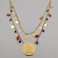 24K Gold Plated Colorful Coin Necklace - Offer Hunts