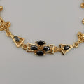 24K Gold Plated Black Opal Cross Bracelet - CD - Offer Hunts