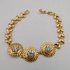 24K Gold Plated Round Shield Bracelet - CD - Offer Hunts