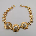 24K Gold Plated Round Shield Bracelet - CD - Offer Hunts
